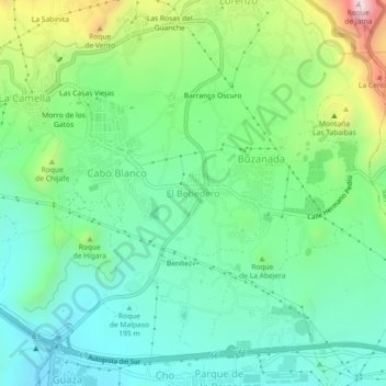 El Bebedero topographic map, elevation, terrain