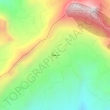 Bateas topographic map, elevation, terrain