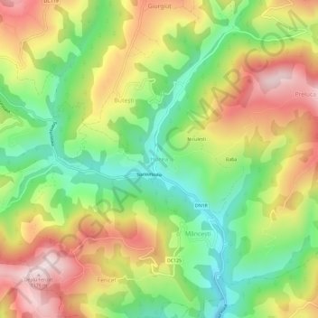 Horea topographic map, elevation, terrain