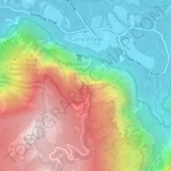 Glacier Point topographic map, elevation, terrain