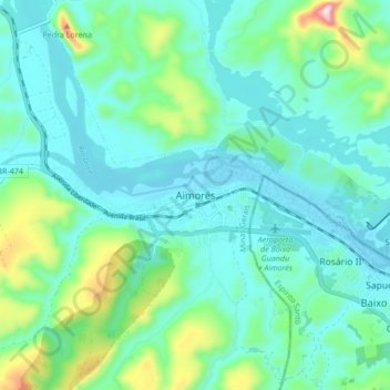 Aimorés topographic map, elevation, terrain