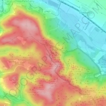Marienkäfer topographic map, elevation, terrain