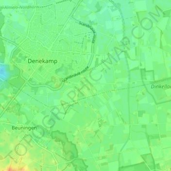 Berghum topographic map, elevation, terrain