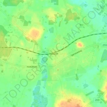 Vedde topographic map, elevation, terrain