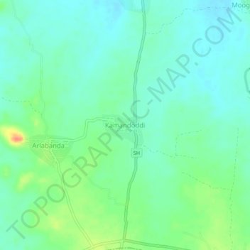 Kamandoddi topographic map, elevation, terrain