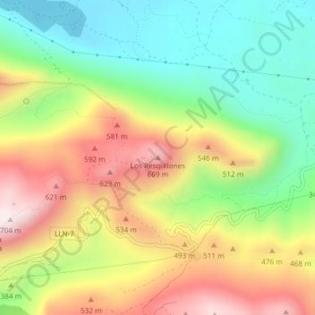 Los Resquilones topographic map, elevation, terrain