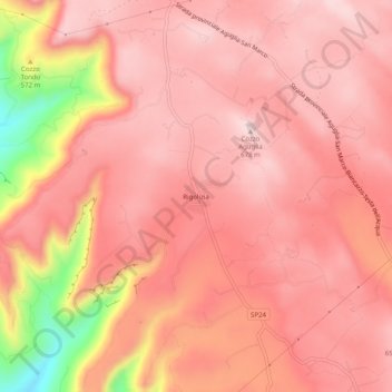 Rigolizia topographic map, elevation, terrain