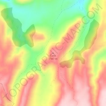 Cielo topographic map, elevation, terrain