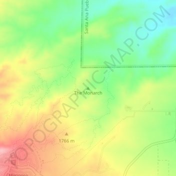 The Monarch topographic map, elevation, terrain