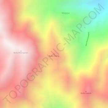 Buttu Tolong topographic map, elevation, terrain