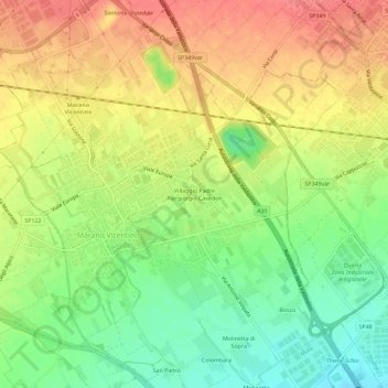 Villaggio Padre Piergiorgio Cavedon topographic map, elevation, terrain