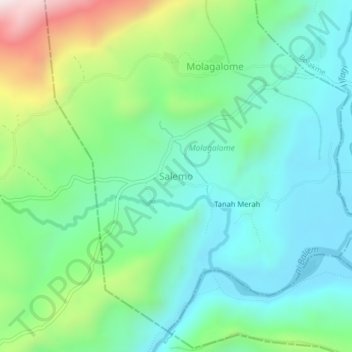 Salemo topographic map, elevation, terrain