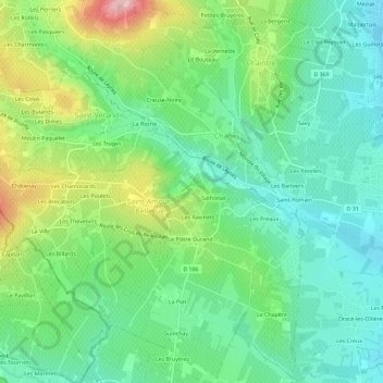 Les Croches topographic map, elevation, terrain