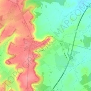 Montigny-le-Roi topographic map, elevation, terrain