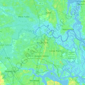 Pecan Park topographic map, elevation, terrain