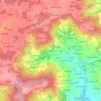 Engleiten topographic map, elevation, terrain
