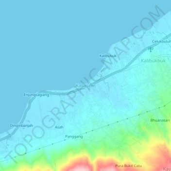 Kaliasem topographic map, elevation, terrain