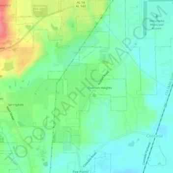 Broadmoor topographic map, elevation, terrain
