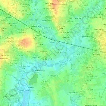 La Himoche topographic map, elevation, terrain