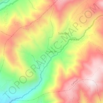 Hualcan topographic map, elevation, terrain