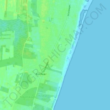 Torndrup Strand topographic map, elevation, terrain