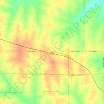 Shannon topographic map, elevation, terrain