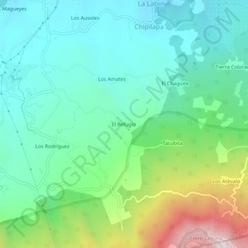 El Refugio topographic map, elevation, terrain