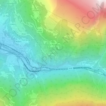 La Buffaz topographic map, elevation, terrain