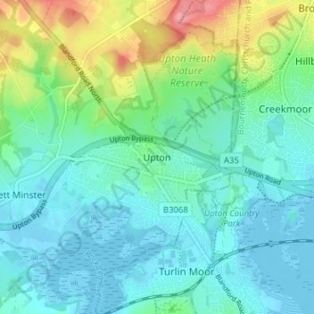 Upton topographic map, elevation, terrain