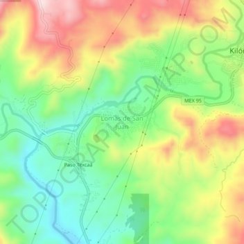 Lomas de San Juan topographic map, elevation, terrain