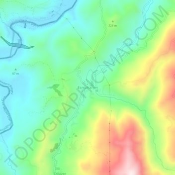 Esmahanım topographic map, elevation, terrain