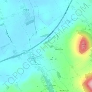 Whorlton Castle topographic map, elevation, terrain