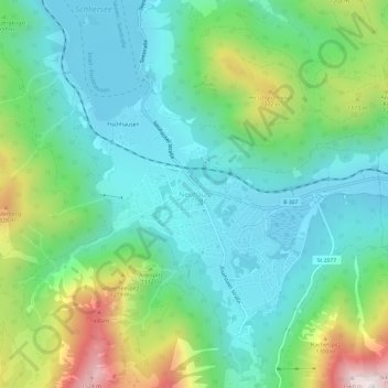 Neuhaus topographic map, elevation, terrain