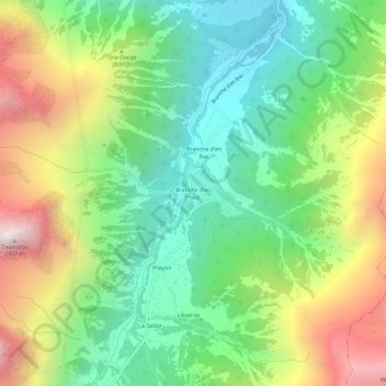 Branche d'en Haut topographic map, elevation, terrain