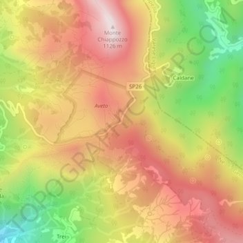 Passo del Biscia topographic map, elevation, terrain