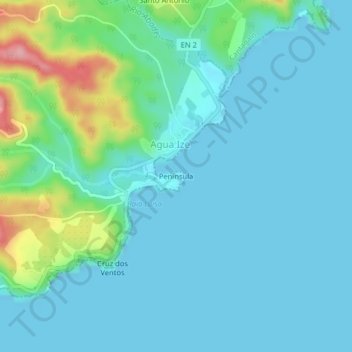 Penísula topographic map, elevation, terrain