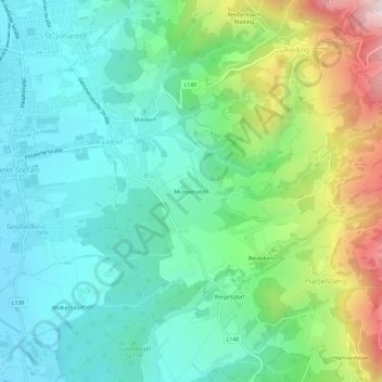 Michaelsdorf topographic map, elevation, terrain