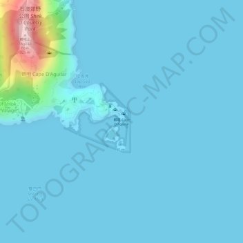 Cape D'Aguilar topographic map, elevation, terrain