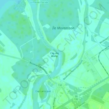 Cap des Mares topographic map, elevation, terrain