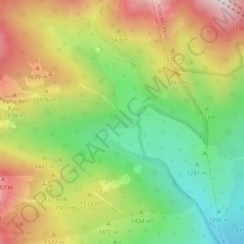 Hueco de San blas topographic map, elevation, terrain