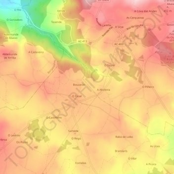 Baldaio topographic map, elevation, terrain