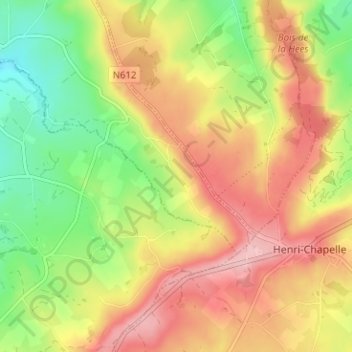 Birven topographic map, elevation, terrain