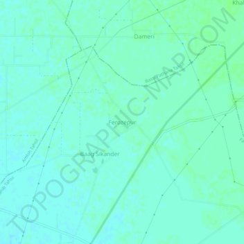 Ferozepur topographic map, elevation, terrain
