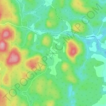 Lac-Gareau topographic map, elevation, terrain