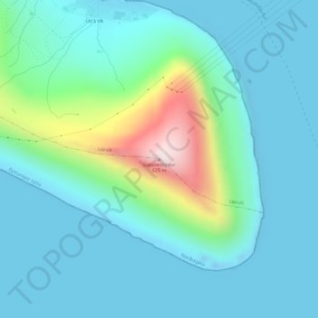Gøtunestindur topographic map, elevation, terrain