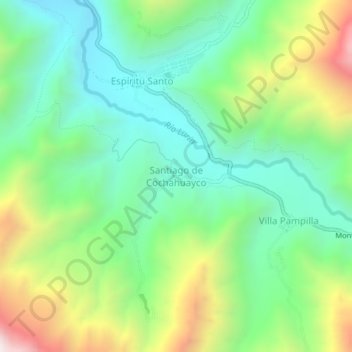 Santiago de Cochahuayco topographic map, elevation, terrain