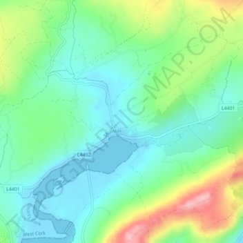 Ballyvoye topographic map, elevation, terrain
