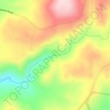 Paddys River Falls topographic map, elevation, terrain