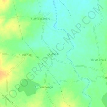 Jalahalli topographic map, elevation, terrain