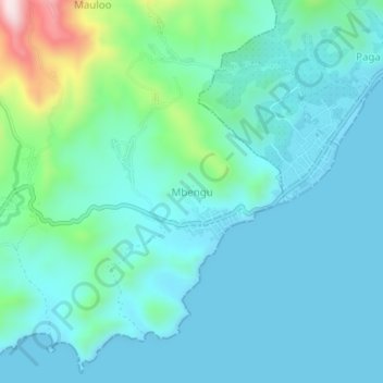 Mbengu topographic map, elevation, terrain